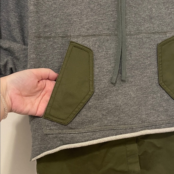 EUC! 3.1 Phillip Lim Gray and Olive Hoodie, Size XS - Picture 3 of 4